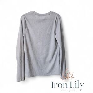 a new day Silver Ribbed Long Sleeve Top
